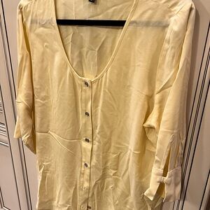 Karen Kane Light Yellow Button-Down Shirt